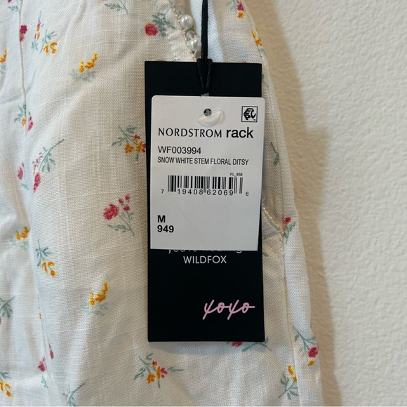 Wildfox Odessa Floral Shorts with Pearl Trim Size Medium White Floral NWT - Picture 7 of 14